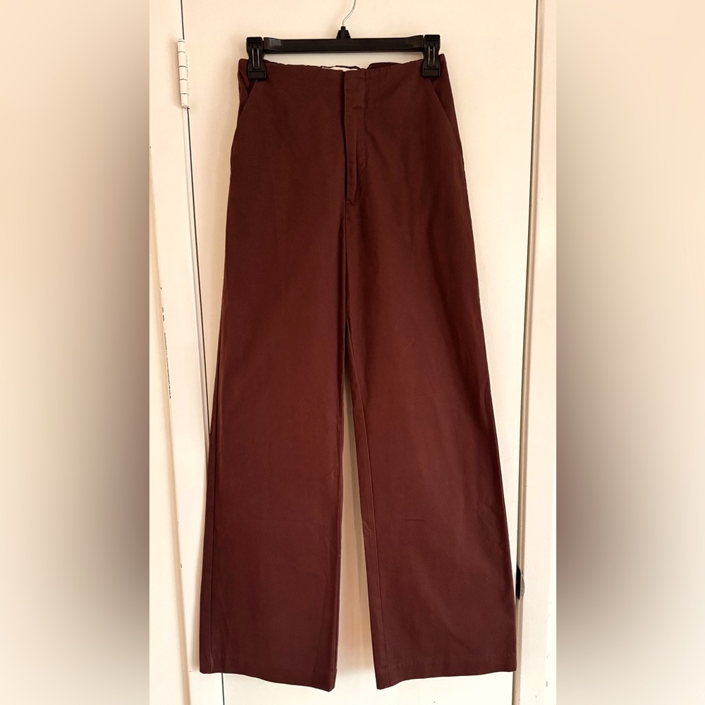 Abercrombie & Fitch Brown Wide Leg Trouser Pants